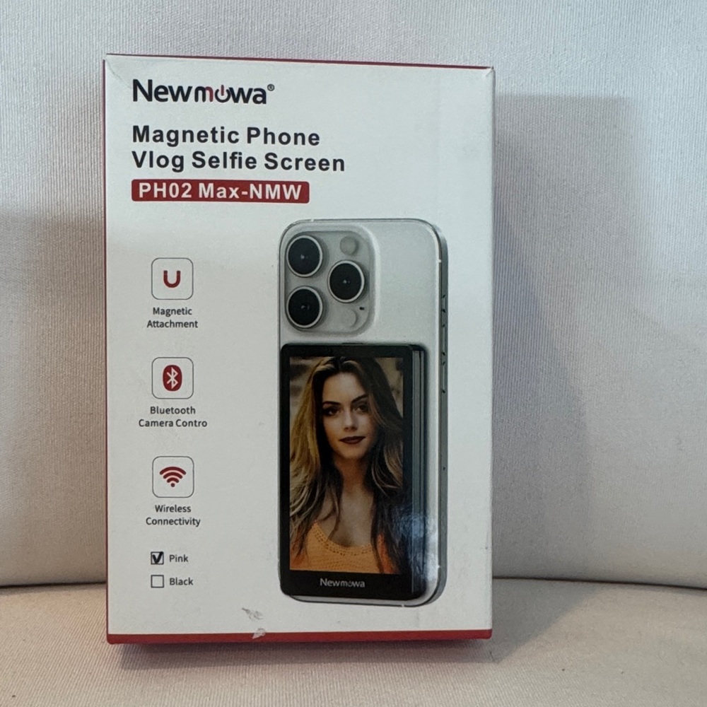 Newmowa- Magnetic Phone Vlog Selfie Screen - Pink and Black